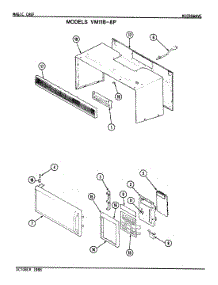 02 - Control, Door & Wrapper parts for Magic Chef Microwave VM11B-8PDY from AppliancePartsPros.com
