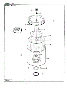 13 - Tub (Rev. E-J) parts for Magic Chef Washer W14JY1 from AppliancePartsPros.com