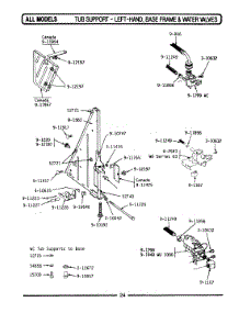 09 - Tub Support (Left) Frame & Water Valves parts for Maytag Dishwasher WU1000 from AppliancePartsPros.com