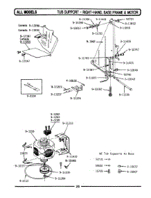 10 - Tub Support (Right) Base Frame & Motor parts for Maytag Dishwasher WU1000 from AppliancePartsPros.com