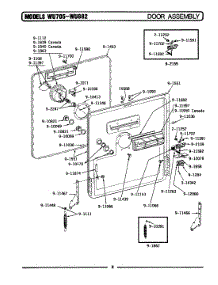 04 - Door Assembly parts for Maytag Dishwasher WU705 from AppliancePartsPros.com