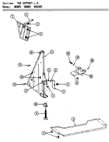 12 - Tub Support (Left) parts for Maytag Dishwasher WU805 from AppliancePartsPros.com