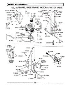 10 - Tub Supports, Base Frame, Motor & Valves parts for Maytag Dishwasher WU882 from AppliancePartsPros.com