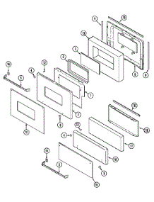 02 - Door (Upper & Lower) parts for Maytag Oven X9112VUV from AppliancePartsPros.com