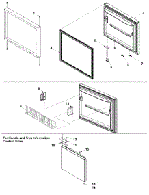 05 - Freezer Door parts for Amana Refrigerator XRBR206BW / PXRBR206BW0 from AppliancePartsPros.com