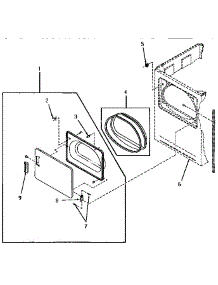 07 - Loading Door parts for Amana Dryer YE1203 from AppliancePartsPros.com