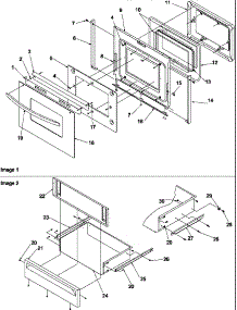 04 - Oven Door & Storage Drawer parts for Amana Range ZRRSC8050WW / P1130671NWW from AppliancePartsPros.com