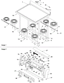 03 - Main Top And Backguard parts for Amana Range ZRTC8500E / P1143671N E from AppliancePartsPros.com
