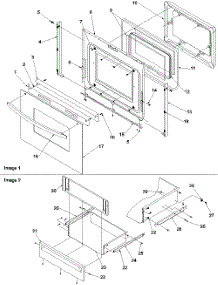04 - Oven Door And Storage Drawer parts for Amana Range ZRTC8500E / P1143477N E from AppliancePartsPros.com