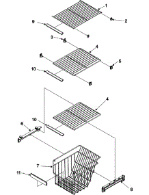 20 - Fz Shelf Series 50+ parts for Amana Refrigerator ASD2626HEW from AppliancePartsPros.com