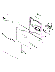 02 - Door parts for Samsung Dishwasher DB3710DW from AppliancePartsPros.com
