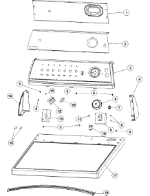 03 - Control Panel & Top parts for Maytag Dryer MDE208DAYW from AppliancePartsPros.com