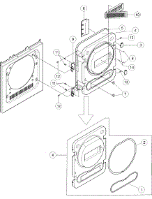 03 - Door parts for Maytag Dryer MDE2440BGW from AppliancePartsPros.com