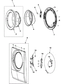 03 - Door parts for Samsung Washer WF306LAW/XAA from AppliancePartsPros.com