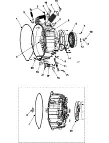 05 - Tub Back parts for Samsung Washer WF316BAW/XAA from AppliancePartsPros.com