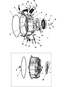 05 - Tub Back parts for Samsung Washer WF316LAS/XAA from AppliancePartsPros.com