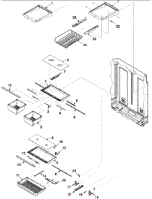 09 - Refrigerator Shelving parts for Amana Refrigerator ABB1927DEW from AppliancePartsPros.com