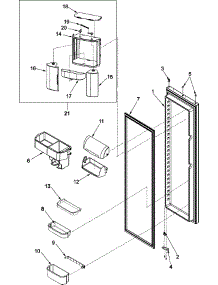 16 - Refrigerator Door parts for Amana Refrigerator ASD2627KEW from AppliancePartsPros.com