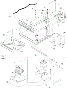 03 - Splash Shield / Blower / Cavity parts for Amana Microwave CRC18T2OG / P1323015M from AppliancePartsPros.com