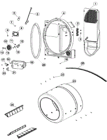 04 - Cylinder, Heater & Bulkhead parts for Maytag Dryer MCE8000AZW from AppliancePartsPros.com