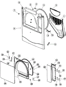 05 - Front Panel & Lower Doors parts for Maytag Dryer MCE8000AZW from AppliancePartsPros.com