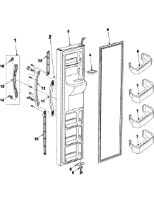 04 - Freezer Door parts for Samsung Refrigerator RS2630SH from AppliancePartsPros.com