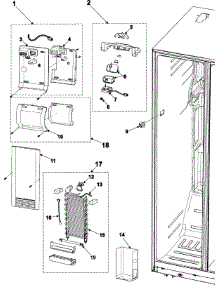 03 - Freezer Compartment parts for Samsung Refrigerator RS2630WW from AppliancePartsPros.com
