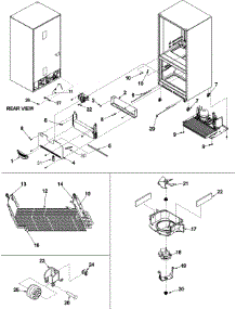 04 - Evaporator Area & Rollers parts for Gaggenau Refrigerator RY4951 / RY4951000W0 from AppliancePartsPros.com