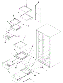 04 - Crisper Assy & Ref Shelf parts for Amana Refrigerator AC2228HEKS / AC2228HEKX0 from AppliancePartsPros.com