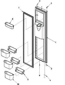 08 - Freezer Door parts for Amana Refrigerator ACD2234HRB from AppliancePartsPros.com