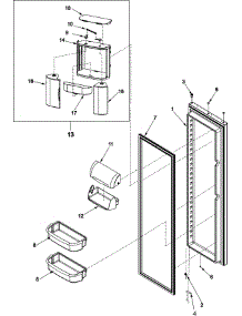 16 - Refrigerator Door parts for Amana Refrigerator ASD2325KEB from AppliancePartsPros.com
