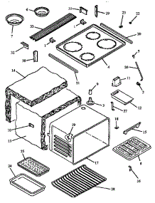 04 - Main Top And Oven Assy parts for Modern Maid Range FDU2492B / P1130625N B from AppliancePartsPros.com