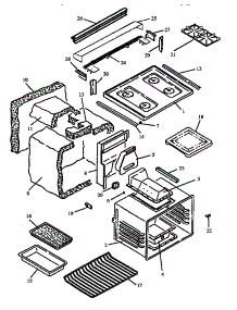 04 - Main Top And Oven Assy parts for Modern Maid Range PHU202UK / P1130734N K from AppliancePartsPros.com