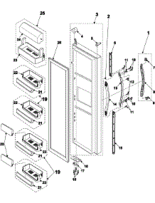 11 - Refrigerator Door parts for Samsung Refrigerator RS2555SL from AppliancePartsPros.com