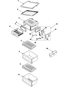 12 - Refrigerator Shelves parts for Samsung Refrigerator RS2555SW from AppliancePartsPros.com