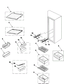 12 - Refrigerator Shelves parts for Samsung Refrigerator RS2644SW from AppliancePartsPros.com