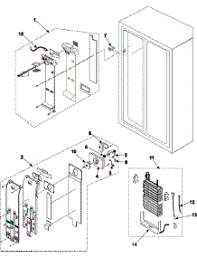 03 - Freezer Compartment parts for Samsung Refrigerator RS267LABP/XAA from AppliancePartsPros.com