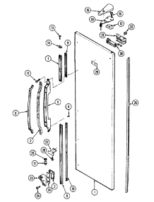 06 - Fresh Food Outer Door parts for Maytag Refrigerator RSD2200DAE from AppliancePartsPros.com