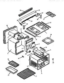 04 - Main Top And Oven Assy parts for Caloric Range RST310UWW / P1130739N from AppliancePartsPros.com