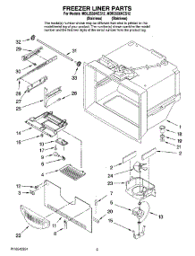 02 - Freezer Liner Parts parts for Maytag Refrigerator MBR2556KES12 from AppliancePartsPros.com