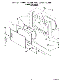 02 - Dryer Front Panel And Door Parts parts for Maytag Washer Dryer Combo 1DNET3205TQ0 from AppliancePartsPros.com