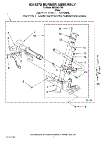 04 - 8318272 Burner Assembly, Optional Parts (Not Included) parts for Maytag Dryer MGD5921TW0 from AppliancePartsPros.com