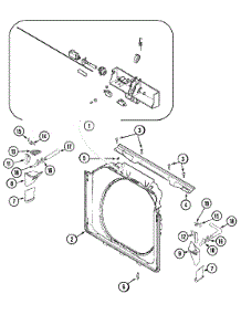 09 - Door Shroud & Door Latch Assembly (Wash) parts for Maytag Dryer MLE19PNAYW from AppliancePartsPros.com