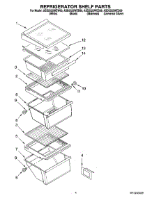 03 - Refrigerator Shelf Parts parts for Maytag Refrigerator ASD2522WEW00 from AppliancePartsPros.com