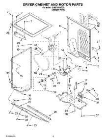 03 - Dryer Cabinet And Motor Parts parts for Maytag Washer Dryer Combo 1DNET3205TQ0 from AppliancePartsPros.com