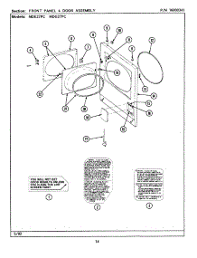 04 - Front Panel & Door Assembly parts for Maytag Dryer MDE27PCACW from AppliancePartsPros.com