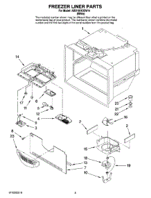 03 - Freezer Liner Parts parts for Maytag Refrigerator ABB1921DEW14 from AppliancePartsPros.com