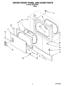 02 - Dryer Front Panel And Door Parts parts for Maytag Washer Dryer Combo MET3800TW2 from AppliancePartsPros.com