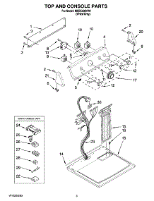 02 - Top And Console Parts parts for Maytag Dryer MEDC500VW1 from AppliancePartsPros.com