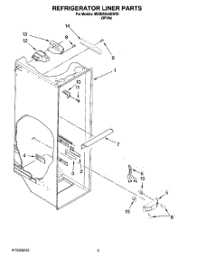 02 - Refrigerator Liner Parts parts for Maytag Refrigerator MSB2554AEW00 from AppliancePartsPros.com